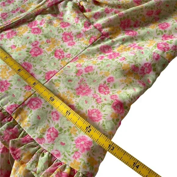 MAJORELLE Apple Mini Dress in Pink Lemonade Floral Flirty SZ XXS Coquette Fairy - Picture 7 of 11